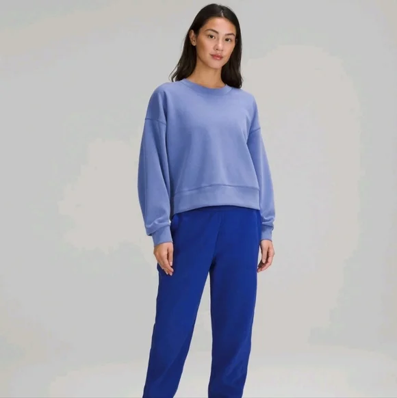 Lululemon Perfectly Oversized Cropped Crew Softstreme Wild Indigo 0 - Picture 2 of 9